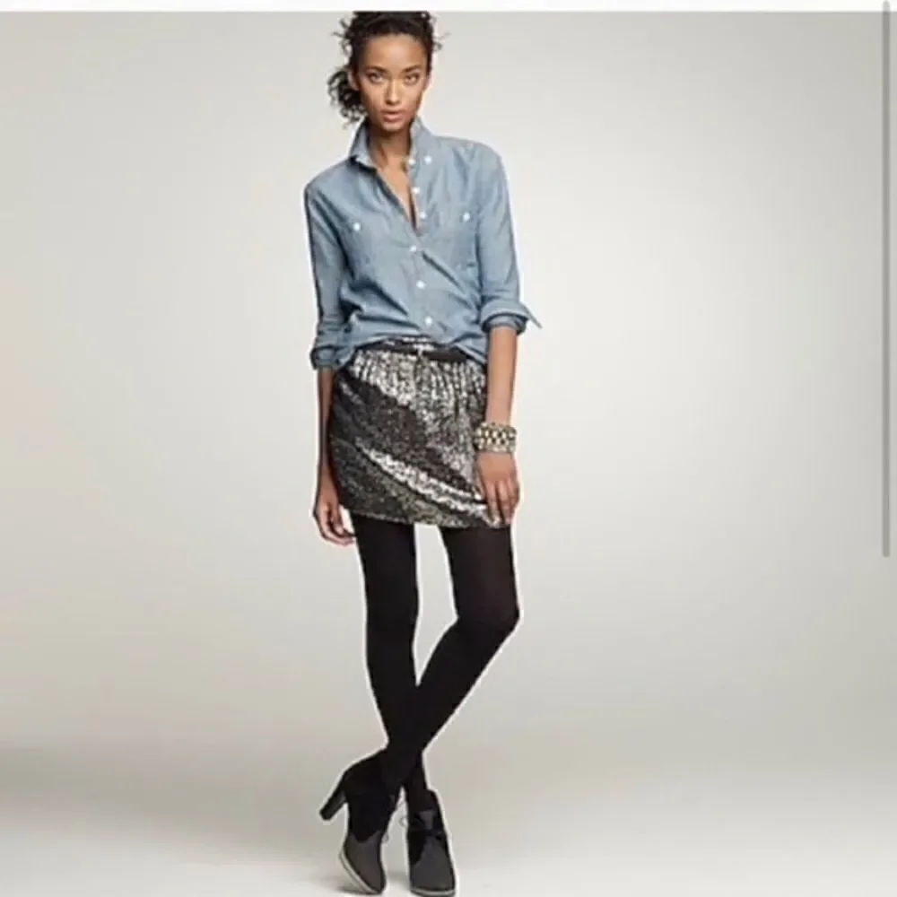 J Crew Collection Marigold Metallic Silk Skirt NWT
